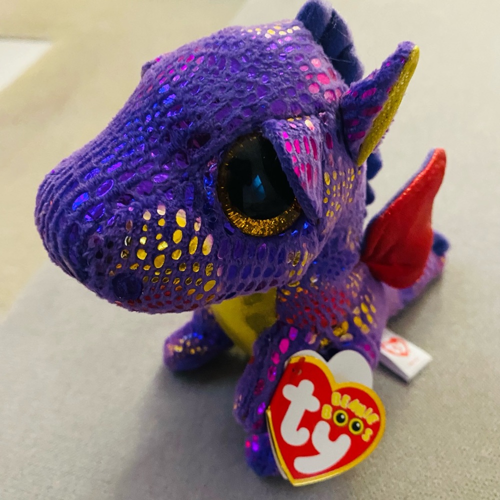 Ty Beanie Boo 6" Spectra the purple Dragon * Exclusive *